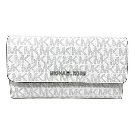 michael kors jet set travel wallet white|Michael Kors zippered wallet.